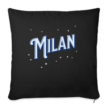 Milan Namen personalisiert - Sofakissenbezug 45 x 45 cm - Schwarz - Vorne