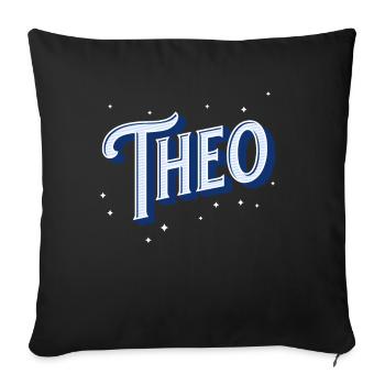 Theo name personalized - Sofa pillowcase 17,3'' x 17,3'' (45 x 45 cm) - black - Front