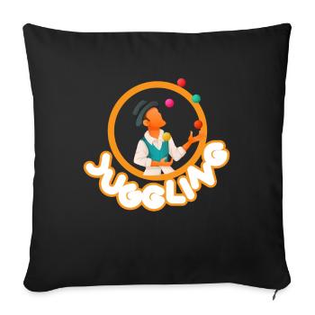 Juggling Jonglieren Jongleur Artist - Sofakissenbezug 45 x 45 cm - Schwarz - Vorne