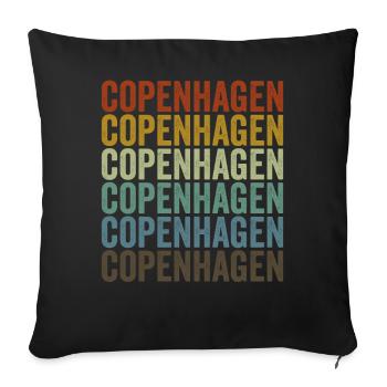 Copenhagen Denmark Retro Vintage - Sofa pillowcase 17,3'' x 17,3'' (45 x 45 cm) - black - Front