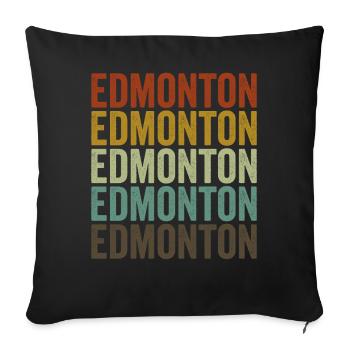 Edmonton Canada Rétro Vintage - Housse de coussin décorative 45 x 45 cm - noir - Devant
