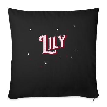 Lily name personalized - Sofa pillowcase 17,3'' x 17,3'' (45 x 45 cm) - black - Front