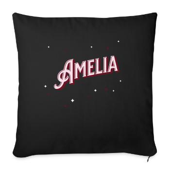 Amelia name personalized - Sofa pillowcase 17,3'' x 17,3'' (45 x 45 cm) - black - Front