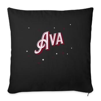 Ava names personalized - Sofa pillowcase 17,3'' x 17,3'' (45 x 45 cm) - black - Front