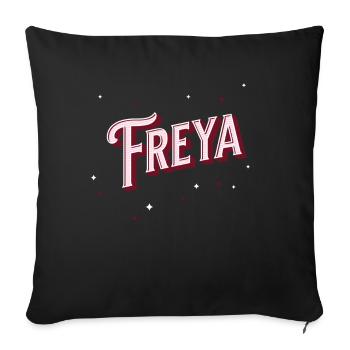 Freya name personalized - Sofa pillowcase 17,3'' x 17,3'' (45 x 45 cm) - black - Front