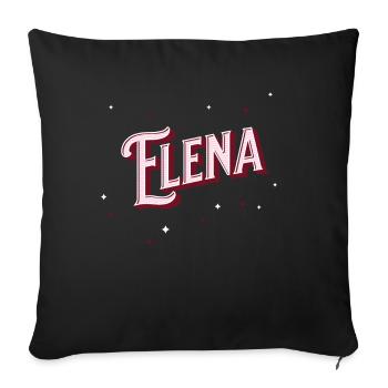 Elena name personalized - Sofa pillowcase 17,3'' x 17,3'' (45 x 45 cm) - black - Front