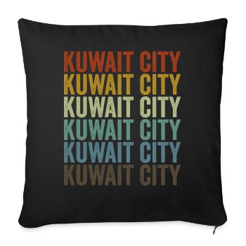 Kuwait Stadt Kuwait Retro Vintage - Sofakissenbezug 45 x 45 cm - Schwarz - Vorne