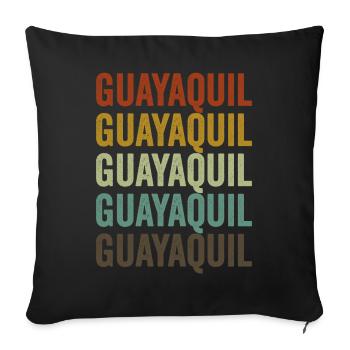 Guayaquil Ecuador Retro Vintage - Sofakissenbezug 45 x 45 cm - Schwarz - Vorne
