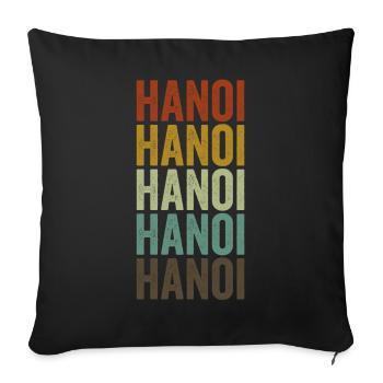 Hanoi Vietnam Retro Vintage - Sofakissenbezug 45 x 45 cm - Schwarz - Vorne