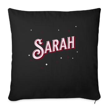 Sarah names personalized - Sofa pillowcase 17,3'' x 17,3'' (45 x 45 cm) - black - Front