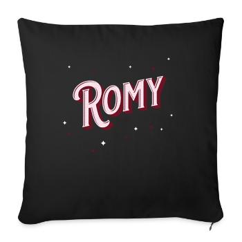 Romy Namen personalisiert - Sofakissenbezug 45 x 45 cm - Schwarz - Vorne