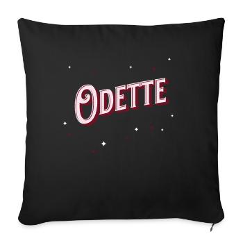 Nom Odette personnalisé - Housse de coussin décorative 45 x 45 cm - noir - Devant