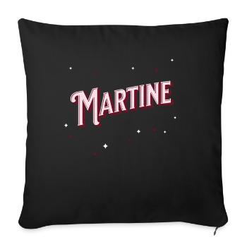 Nom Martine personnalisé - Housse de coussin décorative 45 x 45 cm - noir - Devant