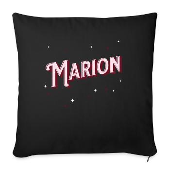 Marion noms personnalisés - Housse de coussin décorative 45 x 45 cm - noir - Devant