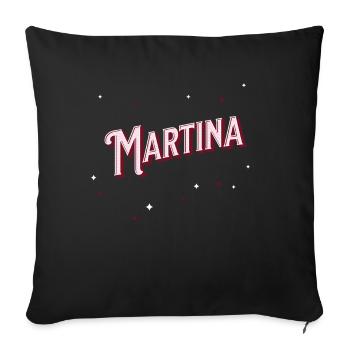 Martina name personalized - Sofa pillowcase 17,3'' x 17,3'' (45 x 45 cm) - black - Front