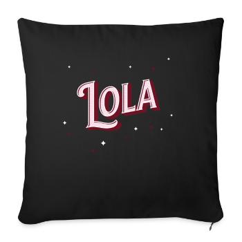 Lola name personalized - Sofa pillowcase 17,3'' x 17,3'' (45 x 45 cm) - black - Front