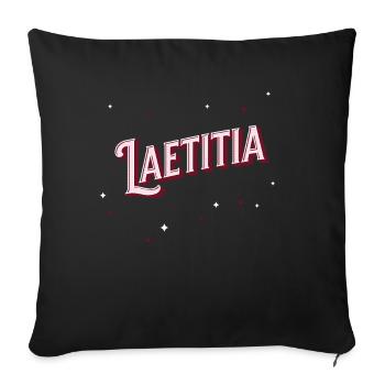 Nom Laetitia personnalisé - Housse de coussin décorative 45 x 45 cm - noir - Devant