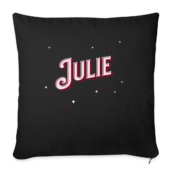Nom de Julie personnalisé - Housse de coussin décorative 45 x 45 cm - noir - Devant