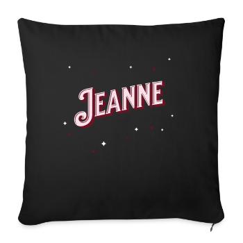 Nom Jeanne personnalisé - Housse de coussin décorative 45 x 45 cm - noir - Devant