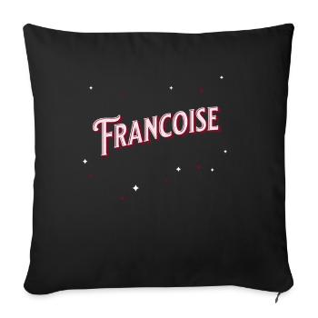 Nom François personnalisé - Housse de coussin décorative 45 x 45 cm - noir - Devant