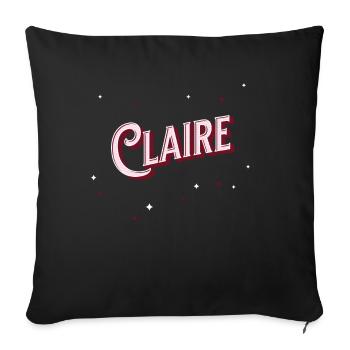 Nom claire personnalisé - Housse de coussin décorative 45 x 45 cm - noir - Devant