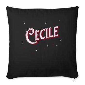 Cecile Namen personalisiert - Sofakissenbezug 45 x 45 cm - Schwarz - Vorne