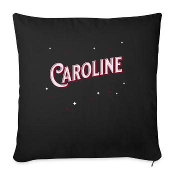 Caroline name personalized - Sofa pillowcase 17,3'' x 17,3'' (45 x 45 cm) - black - Front