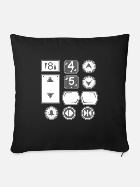 Elevator Lift Elevator Buttons Elevator - Sofa pillowcase 17,3'' x 17,3'' (45 x 45 cm) - black