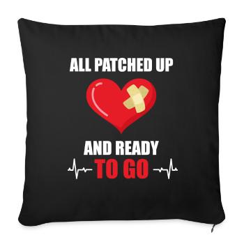 Tous rafistolés prêts à partir crise cardiaque crise cardiaque - Housse de coussin décorative 45 x 45 cm - noir - Devant