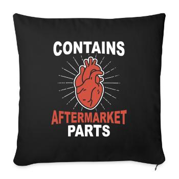 Contains Aftermarket Parts Heart Surgery Gift - Sofa pillowcase 17,3'' x 17,3'' (45 x 45 cm) - black - Front