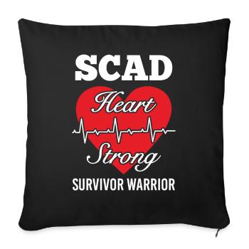 Scad Heart Strong Survivor Warrior Heart Attack - Sofa pillowcase 17,3'' x 17,3'' (45 x 45 cm) - black - Front
