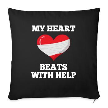 Pacemaker My Heart Beats With Help - Sofa pillowcase 17,3'' x 17,3'' (45 x 45 cm) - black - Front
