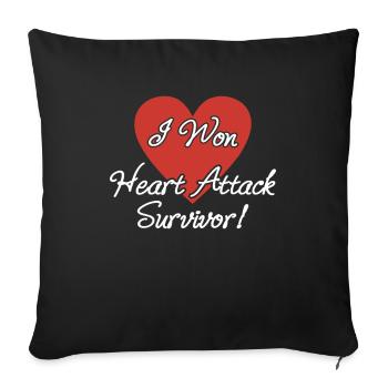 I Won Heart Attack Survivor Heart Attack survit - Housse de coussin décorative 45 x 45 cm - noir - Devant
