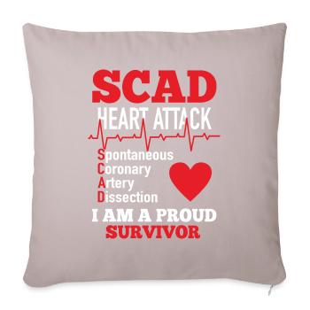 Scad Heart Attack Proud Survivor Herzchirurgie - Sofakissenbezug 45 x 45 cm - helles Taupe - Vorne
