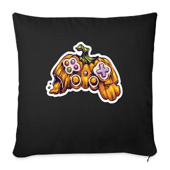 Pumpkin Joystick Controller Gamer - Sofa pillowcase 17,3'' x 17,3'' (45 x 45 cm) - black - Front