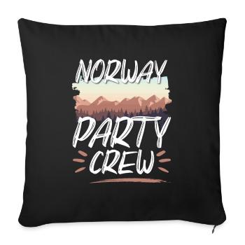 Équipage de la fête de Norvège - Housse de coussin décorative 45 x 45 cm - noir - Devant