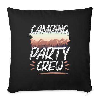Équipe de fête de camping - Housse de coussin décorative 45 x 45 cm - noir - Devant