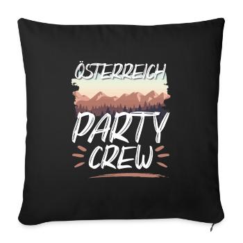 Équipe de fête de l’Autriche - Housse de coussin décorative 45 x 45 cm - noir - Devant