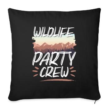 Équipe de fête de la faune - Housse de coussin décorative 45 x 45 cm - noir - Devant