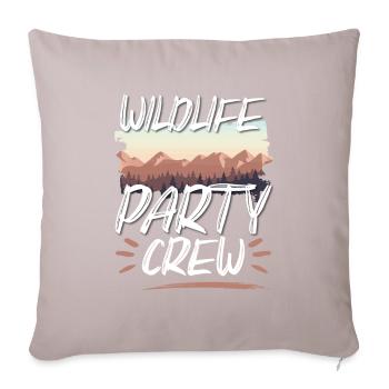 Équipe de fête de la faune - Housse de coussin décorative 45 x 45 cm - taupe clair - Devant