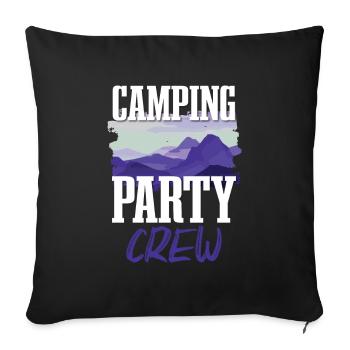Équipe de fête de camping - Housse de coussin décorative 45 x 45 cm - noir - Devant