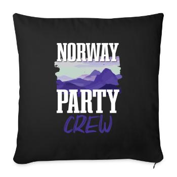 Équipage de la fête de Norvège - Housse de coussin décorative 45 x 45 cm - noir - Devant