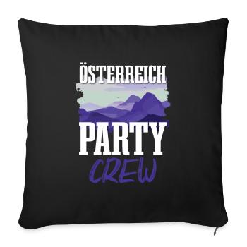 Équipe de fête de l’Autriche - Housse de coussin décorative 45 x 45 cm - noir - Devant