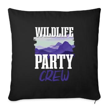 Équipe de fête de la faune - Housse de coussin décorative 45 x 45 cm - noir - Devant