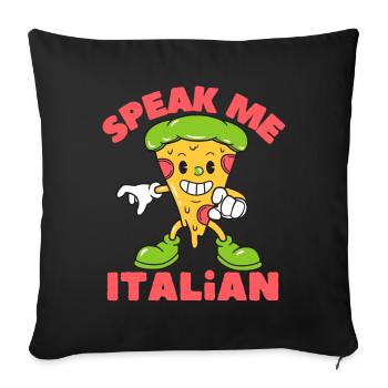 Parlez-moi italien - Housse de coussin décorative 45 x 45 cm - noir - Devant