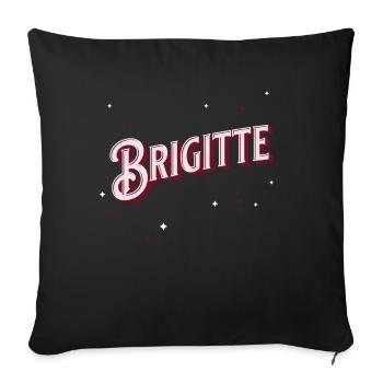 Nom Brigitte personnalisé - Housse de coussin décorative 45 x 45 cm - noir - Devant