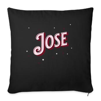 Nom Jose personnalisé - Housse de coussin décorative 45 x 45 cm - noir - Devant