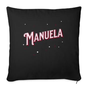 Manuela Namen personalisiert - Sofakissenbezug 45 x 45 cm - Schwarz - Vorne