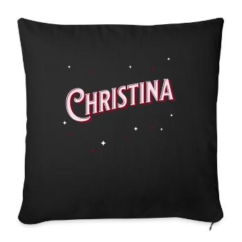 Nom de Christina personnalisé - Housse de coussin décorative 45 x 45 cm - noir - Devant