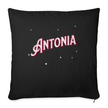 Antonia name personalized - Sofa pillowcase 17,3'' x 17,3'' (45 x 45 cm) - black - Front